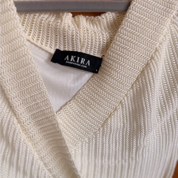 AKIRA Ivory Knit Long Sleeve Dress - Picture 3 of 4